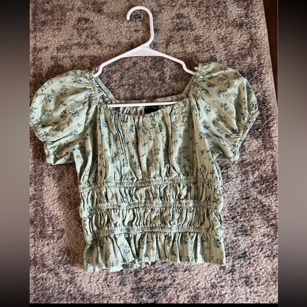 Floral Puff Sleeve Art Class Top Size 10/12 Girls